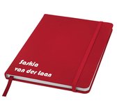 Notitieboek met naam, foto bedrukken - Rood - verjaardagscadeau vrouw, cadeau voor haar,