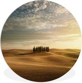 WallCircle - Wandcirkel ⌀ 150 - Toscane - Bomen - Italië - Ronde schilderijen woonkamer - Wandbord rond - Muurdecoratie cirkel - Kamer decoratie binnen - Wanddecoratie muurcirkel - Woonaccessoires