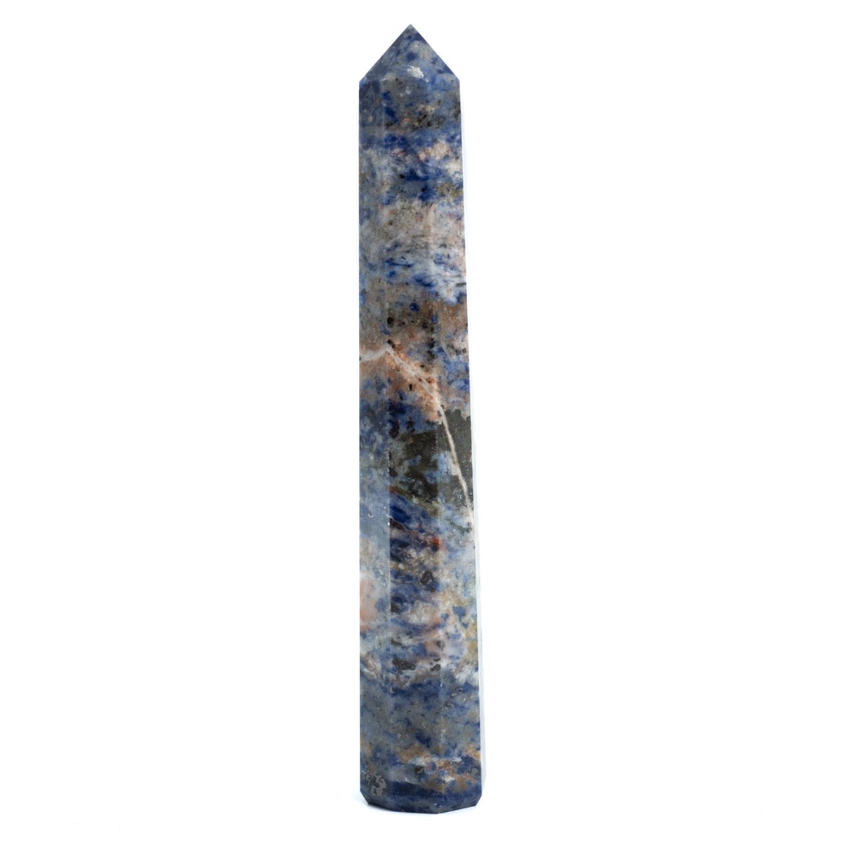 Edelsteen Obelisk Punt Sodaliet – 90-120 mm – 8 zijden