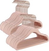 kinder kledinghangers 50 stuks , roségoud, antislip en ruimtebesparend, voor garderobe, voor kinderkleding, babykleding, rok en broek voor kinderen, fluweel, lichtroze