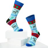 McGregor Sokken Heren | Maat 41-46 | Reindeer kerstsok | Lichtblauw Grappige sokken/Funny socks