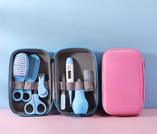 9-delige Baby Verzorgingsset - BLAUW - Baby Borstel - Baby Verzorgingsproducten - Nagelset - Manicure set - Kraam cadeau - Incl. Opberg/-Reisdoosje van Lolzer — afbeelding 5