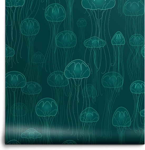 Skulls n' Jellyfish. The Jelly Jam Symphony - Eco fleece behang - Sterk en  licht in... | bol.com