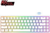 RK837 (RK G68) Hot Swappable 65% Mechanisch Toetsenbord - Gaming Keyboard - Wit - RGB - Wired & Wireless - TRI-MODE - 2.4GHZ - Bluetooth - Type-C - Red Switches - 3/5 Pin - Gaming - Office