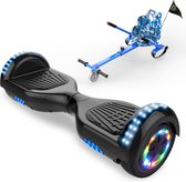Microgo Hoverboard 6.5 Inch | Krachtige Motor | Sier LEDs | Bluetooth Speaker | Zwart + Kart Blauw
