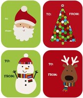 Without Lemons 20 kerst cadeau stickers labels | Kerstlabels 5.8x4.8 cm | 5 Vellen | Set 3 | Feestdagen | Stickers | Sluitstickers | Kerstman | Kerstboom | Rendier | Cadeau | Verpa