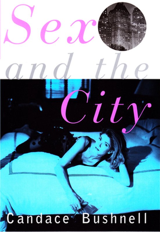 Boekomslag van Sex and the City met een vrouw liggend op een bed.
