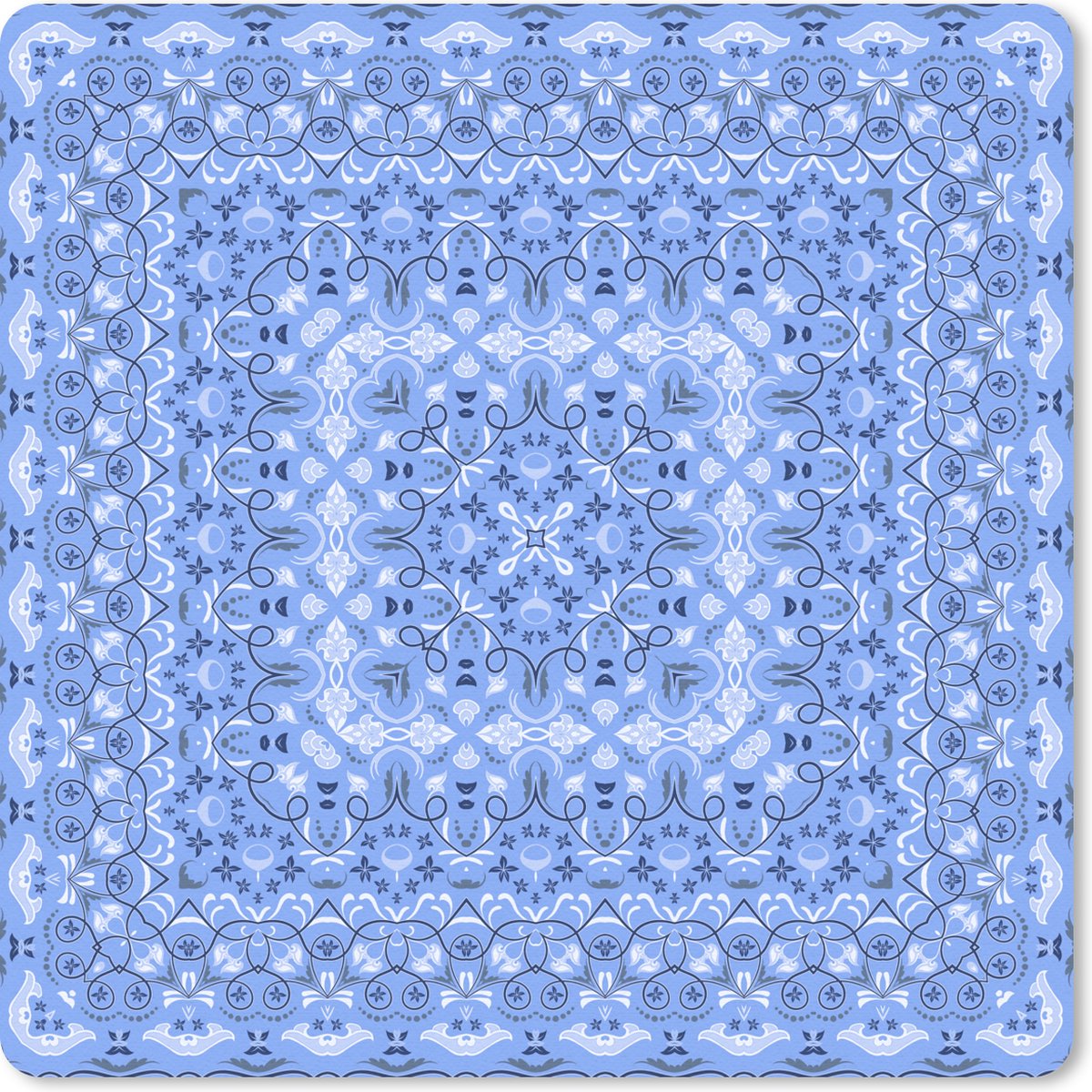 Muismat 30x30 cm - Mousepad Perzisch Tapijt - Patronen - Blauw - Muismatten