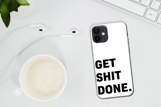 Coque iPhone 12 - Citations - Zwart - Wit - Motivation - Siliconen