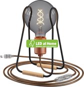 LEDatHOME - Taché Metal - tafellamp compleet met stoffen kabel, schakelaar, tweepolige stekker en afgebeelde LED lamp