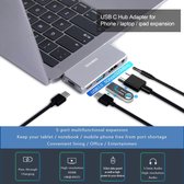 Sounix 5 in 1 USB C HUB - HDMI 4K - USB 3.0 - USB-C - 3.5mm Audio - switch adapter - Space Gray