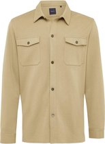 ELEVEN | Jersey overshirt met knoopsluiting beige