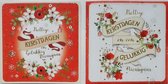 Luxe Kerstkaarten - 25 Stuks - 10 x 10 cm – 2 Designs - K-132