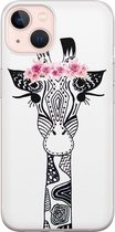 iPhone 13 hoesje siliconen - Giraffe | Apple iPhone 13 case | TPU backcover transparant