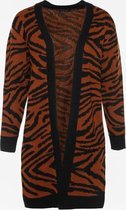 Jazlyn dames vest met zebraprint - Bruin - Maat M