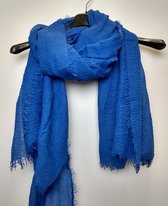 Dames sjaal Ruby effen korenblauw koningsblauw blauw