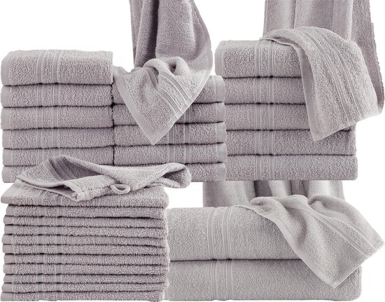 voorbeeld Analytisch huurling Homéé voordeelpak 33 delige handdoeken set 3 badlakens 6 handdoeken 12  gastendoekjes... | bol.com