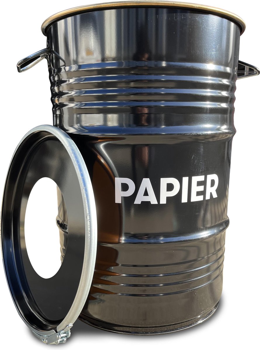 Goedkoopste BinBin Hole Papier industriële prullenbak- papierbak- afvalscheiding 60 Liter olievat met gat deksel voor papieren afval