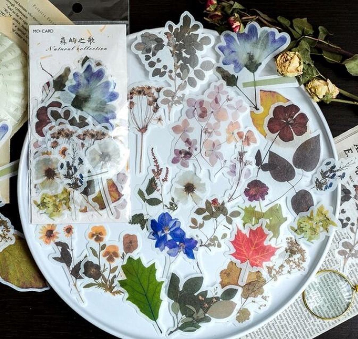 Washi Stickers Grote Bloemen Bladeren
