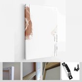 Set van creatieve abstracte handgeschilderde illustraties voor briefkaart, Social Media Banner of Brochure Cover Design achtergrond - moderne kunst Canvas - verticaal - 1846062334