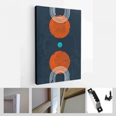 Set van abstracte zwarte handgeschilderde illustraties voor briefkaart, Social Media Banner, Brochure Cover Design of wanddecoratie achtergrond - moderne kunst Canvas - verticaal - 1910482453