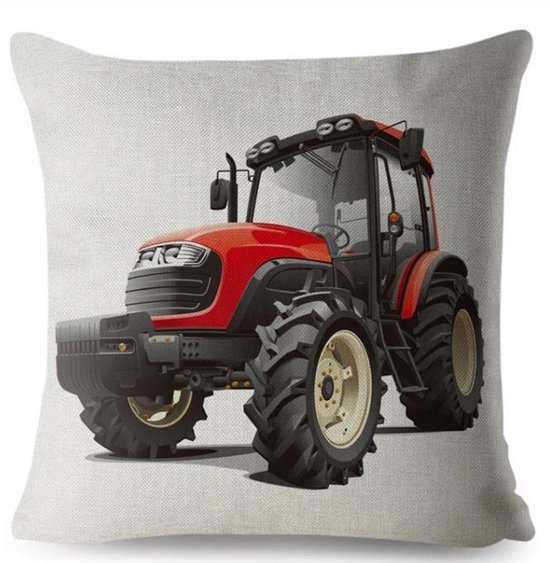 Kussenhoes | Rode tractor | 45 x 45 cm