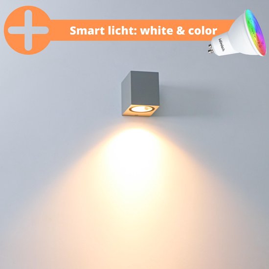 Proventa Ambiance Smart LED Wandlamp - White & Color - Bedienbaar met app - Grijs