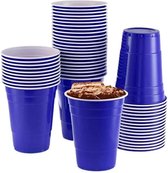 Blue cups - 50stuk(s) - 475ml - Party Cups - Beerpong - Drankspel - Beerpong Bekers - Plastic bekers
