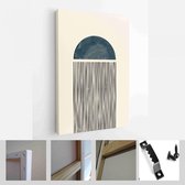 Halverwege de eeuw modern design. Een trendy set van abstracte handgeschilderde illustraties voor wanddecoratie, Social Media Banner, Brochure Cover Design - Modern Art Canvas - ve