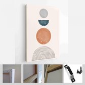 Een trendy set van abstracte handgeschilderde illustraties voor wanddecoratie, Social Media Banner, Brochure Cover Design of ansichtkaart achtergrond - Modern Art Canvas - verticaa