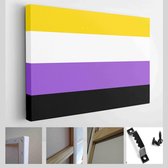 Seksuele identiteitstrots vlaggen ingesteld, LGBT-symbolen. Vlag gender sexe homo, transgender, biseksueel, lesbisch en anderen - Moderne kunst canvas - Horizontaal - 1681461886