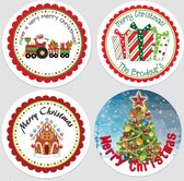 500 LOVV Kerststickers-Stickers Kerstmis-Sluitstickers Kerst-Beloningsstickers-Op Rol