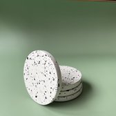 JH | 4st. Luxe terrazzo onderzetters | Onderleggers zijn gemaakt in België met 100% eco vriendelijke materiaal | Zeer warmte bestendig | Geschenk idee