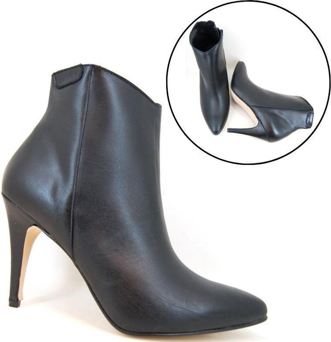 Stravers - Spitse enkellaarsjes Hoge Hak Maat 35 Kleine Maten Stiletto Hakken