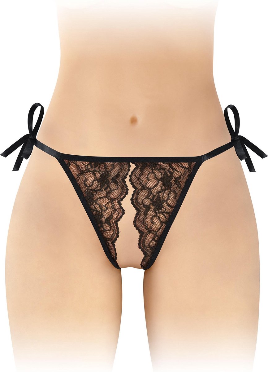 Fashion Secret Stella - Erotische String - Open Kruis - Zwart - One Size