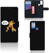 Wallet Book Case Alcatel 1S (2021) GSM Hoesje Giraffe