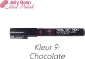 Jelly Bean Nail Polish Nail Art Pen - Chocolate (kleur 9) - Bruin - Nagelversiering - Nagel pen 7 ml