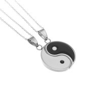 Yin & Yang Ketting Set voor Hem en Haar(zilver kleurig) - Valentijn Cadeautje voor Stellen - Romantische Sieraden Set - Liefdes Cadeau