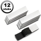 AWEMOZ Klittenband Zelfklevend - 3 cm Breed x 10 cm Lang - Zwarte Velcro - 12 Stuks - Klussen - Velcro Tape
