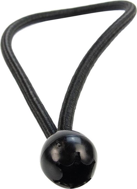 Spanner met bal 18cm elastiek zwart 10 stuks — afbeelding 3