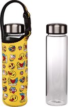 Goebel - emoji by BRITTO | Glazen fles met hoes Summer Feelings | Beker - glas - 700ml