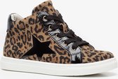 TwoDay leren meisjes sneakers met luipaardprint - Bruin - Maat 34