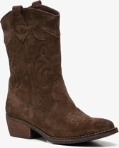 TwoDay suede dames cowboy western laarzen - Groen - Maat 38 - Echt leer