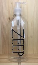 Zeepdispenser | Zeeppompje | Zeep | helder plastic | 300ml | Zwart | Plastic pompje | PET