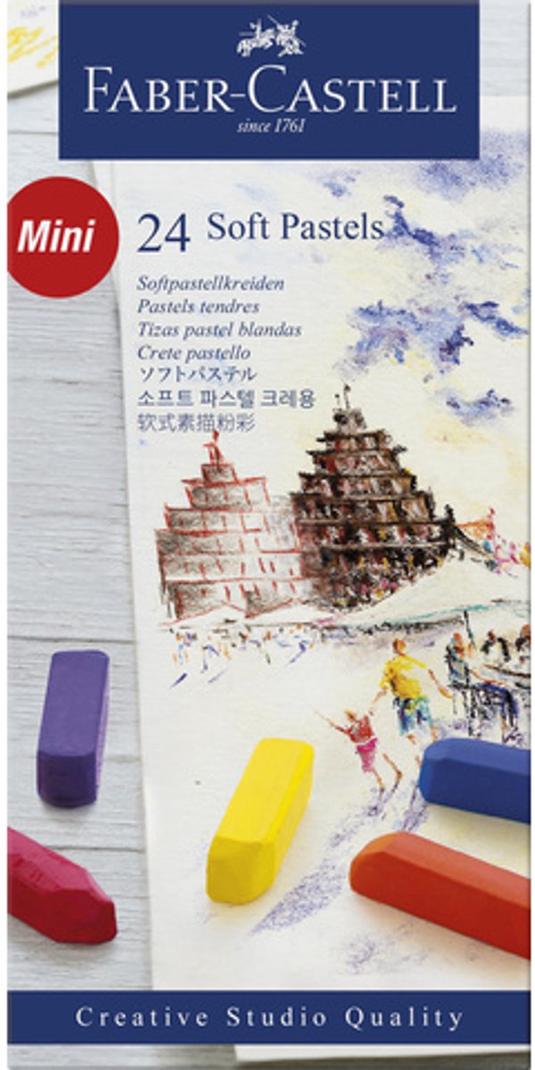 Faber-Castell pastelkrijt - halve lengte - 24 stuks - FC-128224 — cadeau in Hobby - foto 5
