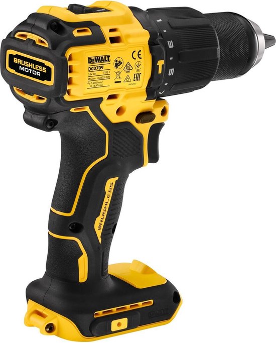 DeWALT DCD709N Compacte Accu Klop-/Schroefboormachine 18V XR Basic Body