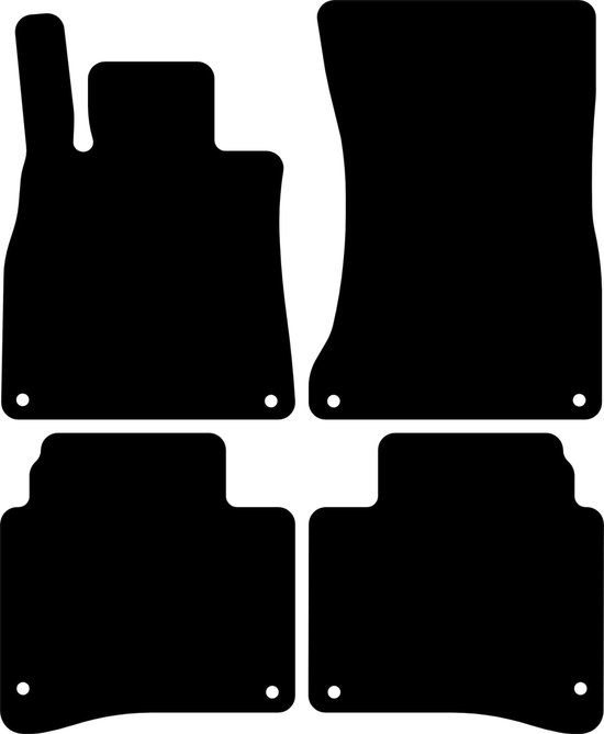Tapis de voiture de voiture Mercedes S V222 - Année de construction : 2013 - 11/2020 - 4 pièces - Luxe - Version : Empattement long