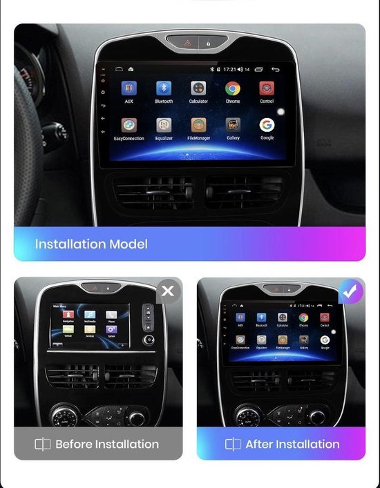 Système de navigation et multimédia CarPlay Renault Clio 2012-2016 Android  10 2+32 Go... | bol