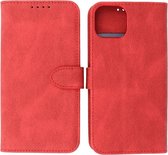 iPhone 13 Mini Hoesje - Portemonnee Book Case - Kaarthouder & Magneetlipje - Kunstleer - Rood