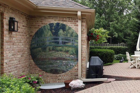 Garden Circle Le Pont Japonais et les Nymphéas - Claude Monet - 150x150 cm - Affiche Ronde de Jardin - Extérieur